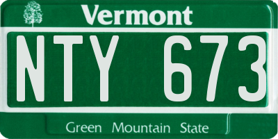 VT license plate NTY673