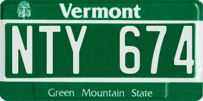 VT license plate NTY674