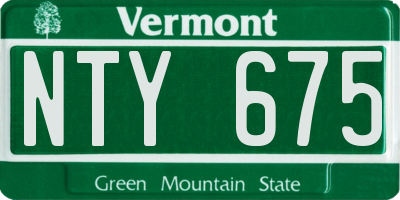 VT license plate NTY675