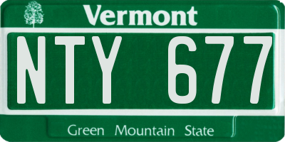 VT license plate NTY677