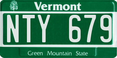 VT license plate NTY679