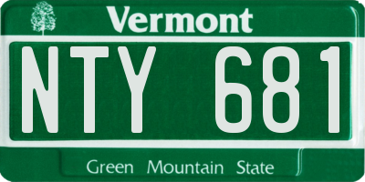 VT license plate NTY681