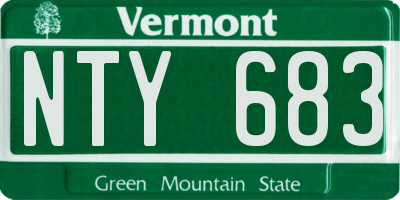 VT license plate NTY683
