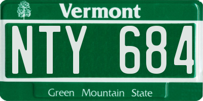 VT license plate NTY684