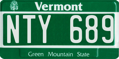VT license plate NTY689