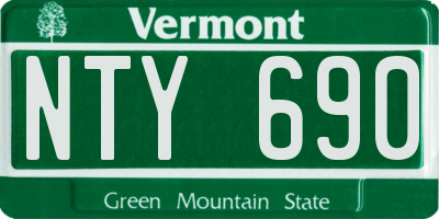 VT license plate NTY690