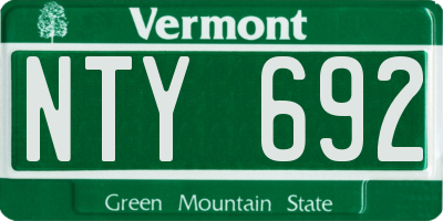 VT license plate NTY692