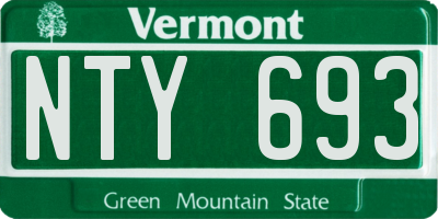 VT license plate NTY693