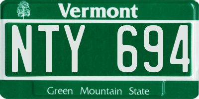 VT license plate NTY694