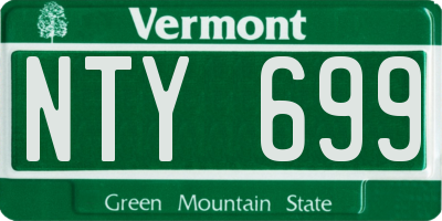 VT license plate NTY699