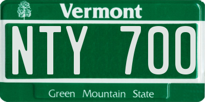 VT license plate NTY700