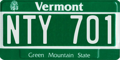 VT license plate NTY701
