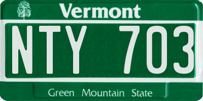 VT license plate NTY703