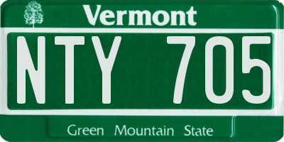 VT license plate NTY705