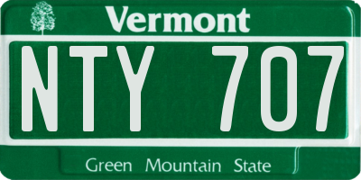 VT license plate NTY707