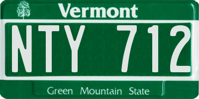 VT license plate NTY712