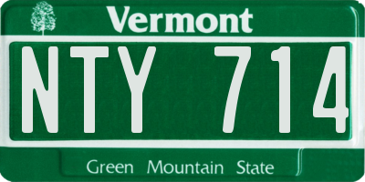 VT license plate NTY714