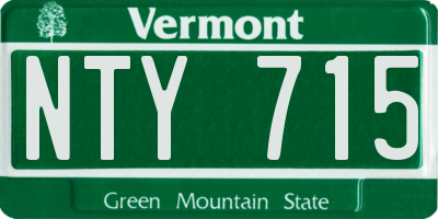 VT license plate NTY715