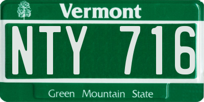 VT license plate NTY716