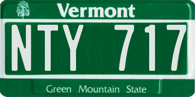 VT license plate NTY717