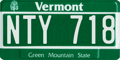 VT license plate NTY718