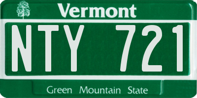 VT license plate NTY721