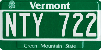 VT license plate NTY722