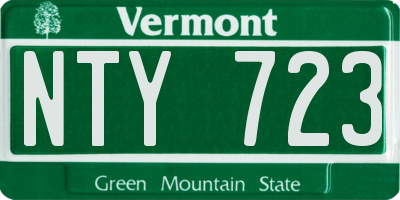 VT license plate NTY723