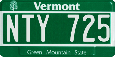 VT license plate NTY725