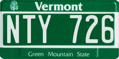 VT license plate NTY726