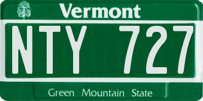 VT license plate NTY727