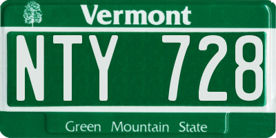 VT license plate NTY728
