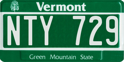 VT license plate NTY729