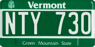 VT license plate NTY730