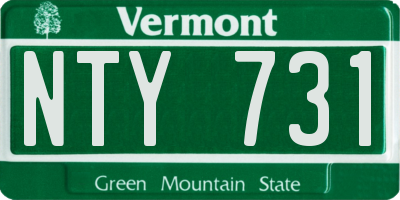 VT license plate NTY731