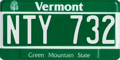 VT license plate NTY732