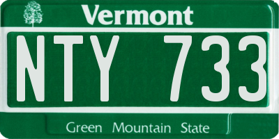 VT license plate NTY733