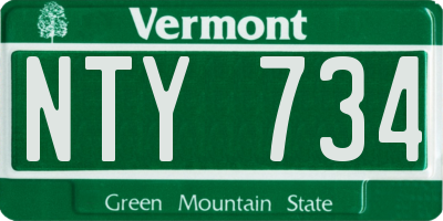 VT license plate NTY734