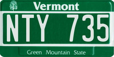 VT license plate NTY735