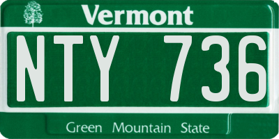 VT license plate NTY736