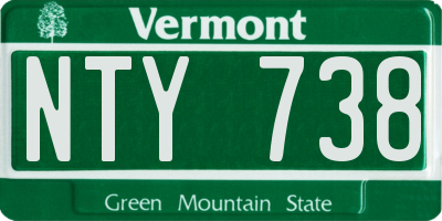 VT license plate NTY738