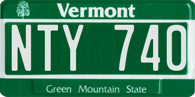 VT license plate NTY740