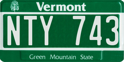 VT license plate NTY743