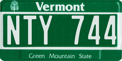VT license plate NTY744