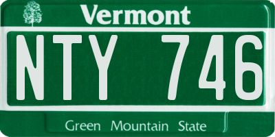 VT license plate NTY746