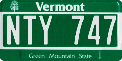 VT license plate NTY747