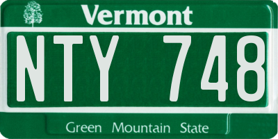 VT license plate NTY748