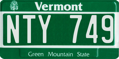 VT license plate NTY749