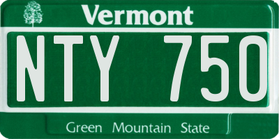 VT license plate NTY750