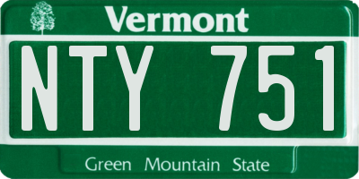 VT license plate NTY751